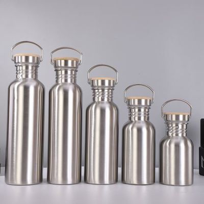 comprare 350ml 500ml 600ml Oem Odm Bottiglia d'acqua in acciaio inossidabile a parete singola BPA Libero Acciaio inossidabile Bottiglia d'acqua di viaggio leggera Design minimalista online manufacture