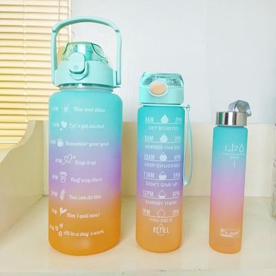 comprare Disegno umanizzato 550/750/1000ML Bottiglia d'acqua di plastica portatile da 1 litro Colore gradiente Custom Gym Bottiglie d'acqua Bisfenolo e tossici OEM ODM online manufacture