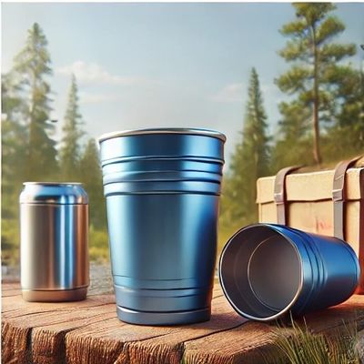 comprare Lavatrice di piatti sicura 16 oz Coppa da campeggio in alluminio blu metallico Leggera Coppa isolante in alluminio resistente Coppa riutilizzabile Coppe in alluminio per uso esterno Leggera online manufacture