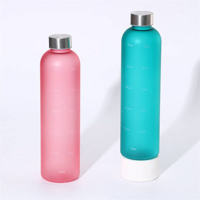 comprare Stile Gradiente Outdoor Grande Capacità Sport Flascia d'acqua di plastica congelata 1 litro 1000 ml Bottella da bere Bpa Free Safe Con Capo di Rame online manufacture