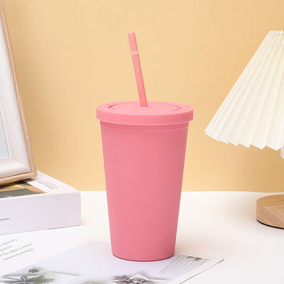 comprare Fashion Candy Color Bottiglia d'acqua 450ml Isolata a doppia parete Bottiglia d'acqua di plastica con paglia per latte Leggera colore personalizzato e logo online manufacture