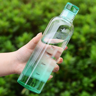 comprare Conveniente Grande capacità sostenibile semplice promemoria dell'orario Bottiglia d'acqua ad alta trasparenza Spessore di vetro trasparente Bottiglie di bevande 500ml/750ml online manufacture