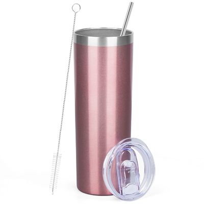 comprare Grande isolante 600 ml di acciaio inossidabile magro scatola di gioielli bianca 20 oz isolato scatola con coperchio e paglia in scatola regalo online manufacture
