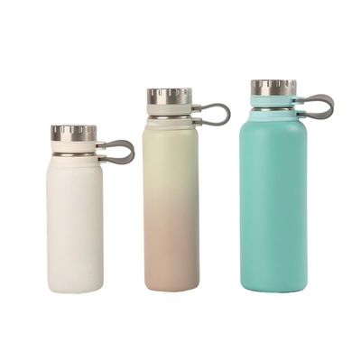 comprare 500/700/1000ml Bottiglia d'acqua in acciaio inossidabile da 1 litro Strappo di silicone Sport portatile a doppia parete Bottiglia idraulica isolante a vuoto in acciaio inossidabile online manufacture