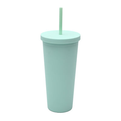 comprare Bocca larga muro singolo 24 once Copole di plastica trasparente Copole di plastica personalizzate in blocco con paglia e coperchio Copole di taglia standard Amichevole online manufacture