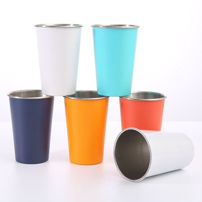 comprare 260/350/400/500/600ML Tazza da campeggio in acciaio inossidabile all'aperto Single Wall Custom Printed Stainless Steel Beer Mug Lightweight Customized Drop Proof online manufacture