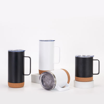 comprare Proof of Leak 480ML Straight Custom Vacuum Insulated Tumbler Dishwasher Safe Stainless Steel Coffee Mug With Handle Cork Bottom Travel Mug Dimensioni universali online manufacture
