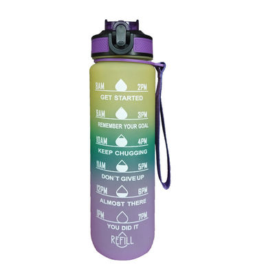 comprare Purple Blue 25 Oz Bottiglia d'acqua con paglia Bottella d'acqua motivazionale personalizzata con marcatore di tempo Fitness Pesantezza Tracker di perdita di peso Design leggero e resistente online manufacture