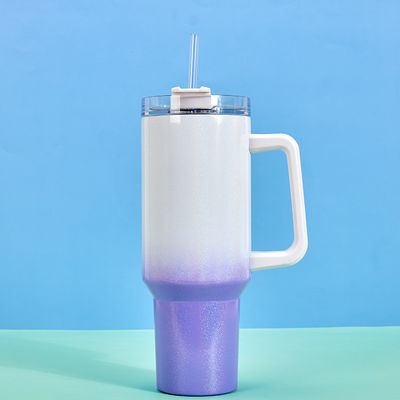 comprare 40 Oz Tumbler con manico Tenere freddo 40 ore Tumbler in acciaio inossidabile con coperchio e paglia Doppia parete aspirapolvere riutilizzabile Sport Bottiglia d'acqua con manico Viaggi Tazza di caffè Tenere caldo online manufacture