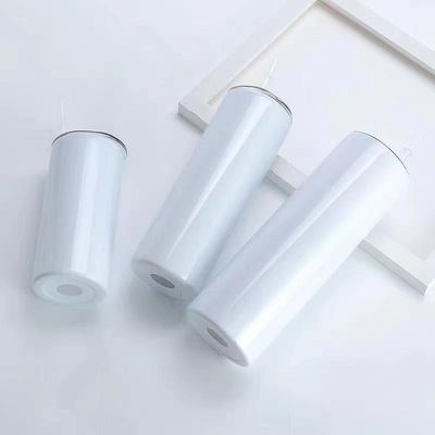 comprare Sublimazione Tumblers ingrosso 20 OZ Diretto Sottile di acciaio inossidabile doppia parete Isolato Sublimazione Acqua bottiglie bianche con coperchio online manufacture