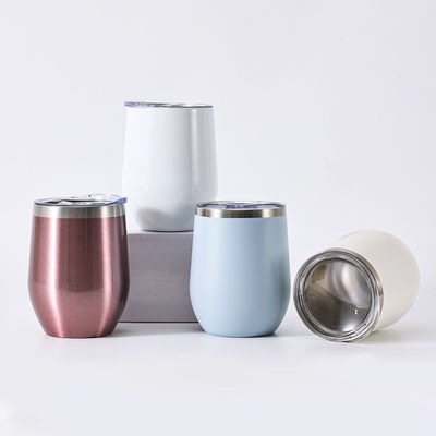 comprare Pacco 12oz in acciaio inossidabile Vini in vetro senza tiglio con coperchi e cannucce Tazza di caffè a vuoto isolato per bevande calde fredde online manufacture
