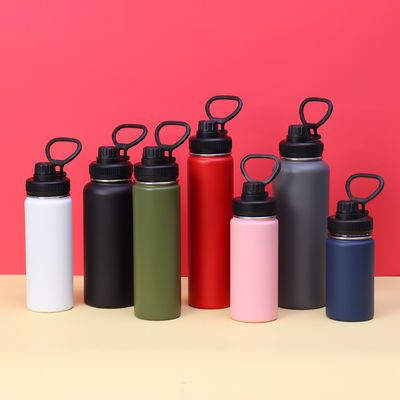 comprare 32 OZ Bottiglia d'acqua isolante Violeta Metallo grande Isolato Acciaio inossidabile Bottiglia d'acqua sportiva grande Bottiglia d'acqua per viaggi con 2 coperchi Tazza termica isolata online manufacture