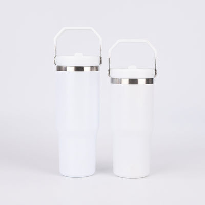 comprare 20 oz Tumbler con manico, Tumbler isolato con coperchio e flip Straw Leak Proof Double Wall Stainless Steel Vacuum Travel Coffee Mug Insulated Water Bottle Thermal Cup online manufacture