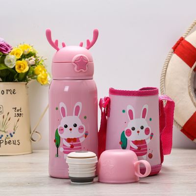comprare Bottiglia d' acqua per bambini per la scuola con coperchio di paglia, bottiglia d' acqua isolante in acciaio inossidabile da 16 oz per bambini online manufacture