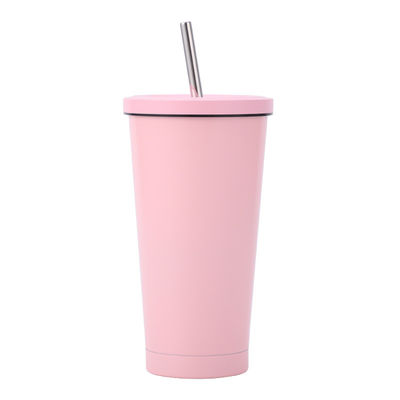 comprare Tumbler isolato con coperchio e paglia, in acciaio inossidabile, a vuoto, a freddo per 24 ore, 100% impermeabile, si inserisce nel porta bicchieri. online manufacture