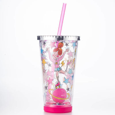 comprare Tazza con cannuccia fai-da-te con adesivi anti-perdita, portatile e comoda, dall'aspetto gradevole, tazza di plastica per studenti online manufacture
