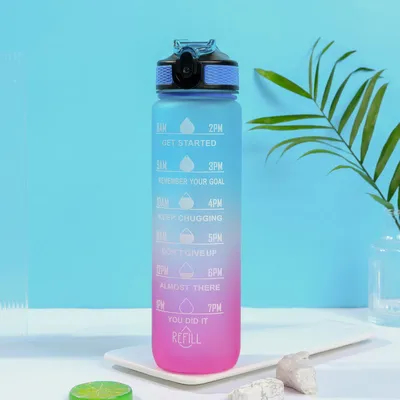 comprare Bottiglia d'acqua Tritan a prova di perdite da 32 once con indicatore temporale, senza BPA, per assicurarti di bere abbastanza acqua per fitness, palestra, campeggio, sport all'aperto online manufacture