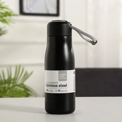 comprare 350ml Bottiglia d'acqua metallica riutilizzabile in acciaio inossidabile con coperchio portatile fabbricazione online