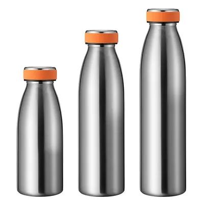 comprare 350/500/750ML Forma di latte Bottiglia d'acqua in acciaio inossidabile a bocca piccola Matt gomma rivestita Bottiglia d'acqua in acciaio inossidabile Design durevole e confortevole fabbricazione online