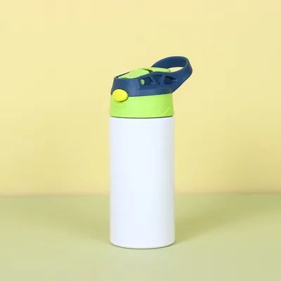comprare 12 oz di Sublimazione in bianco Sippy Cup Sublimazione Tumblers per bambini Acciaio inossidabile Isolato Bottiglia d'acqua per bambini con tappo e maniglia a prova di perdite di paglia fabbricazione online