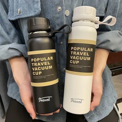 comprare Bicchiere di acciaio inossidabile 650ml 850ml 1100ml Vaso a vuoto Fitness di arrampicata Tazza di tè termale Isolato Performance a freddo Sport all'aria aperta fabbricazione online