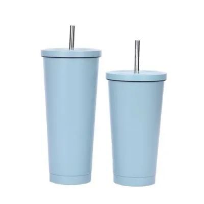 comprare 500ml portatile 750ml personalizzato in acciaio inossidabile Tumbler con paglia doppia parete isolante Drinking Tumblers multiuso facile da pulire e mantenere fabbricazione online