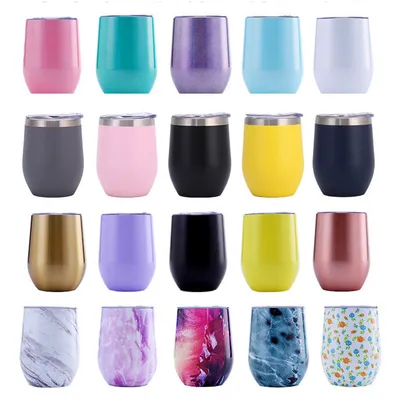 comprare 12 oz di vini isolati con coperchio e paglia di acciaio inossidabile fabbricazione online