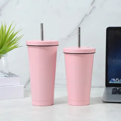 comprare Tazza da caffè a doppia parete da 25 oz per bevande calde e fredde Tazza di caffè isolata in acciaio inossidabile con copertura a prova di schizzi e paglia di metallo fabbricazione online