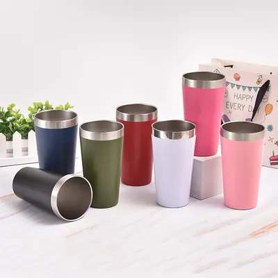 comprare 12oz Tumbler in acciaio inossidabile Tumbler massiccio vuoto isolante doppio muro di viaggio Tumbler con coperchio e paglia Tumbler riutilizzabile fabbricazione online