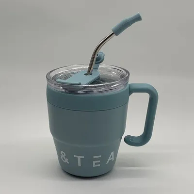 comprare Tazza di caffè in acciaio inossidabile con tappo di paglia Tazza termica per bevande calde e fredde Acqua tè latte ufficio bottiglia portatile esterna fabbricazione online
