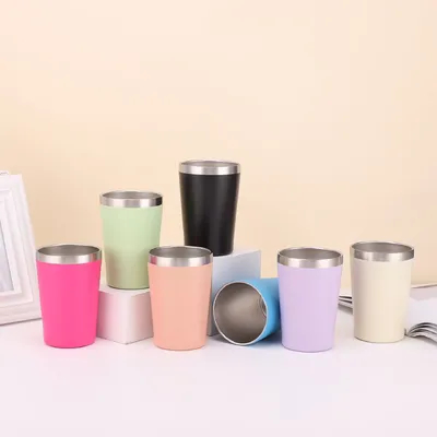 comprare 8oz/12oz personalizzato doppia parete Acciaio inossidabile tazza Acciaio inossidabile vuoto isolante Tumbler con tappo libero di plastica BPA facile da pulire fabbricazione online