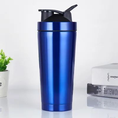 comprare Stainless Steel Shaker Bottle Noise-Free 24 Oz Isolato Metal Shaker Bottle Cup Per Mescole Proteiche E Pre Workout 100% Proof Leak fabbricazione online