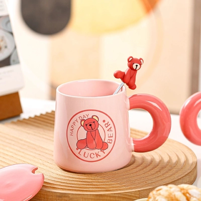 comprare Tazza ceramica con coperchio e cucchiaio 300 ml USB riscaldamento online manufacture