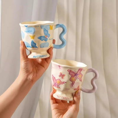 comprare Tazza di ceramica Butterfly con base di riscaldamento USB 300 ml online manufacture