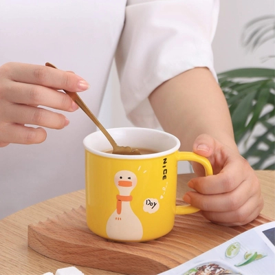 comprare Tazza in ceramica con anatra gialla con base riscaldante USB online manufacture