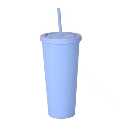 comprare Colorato 450/650ml Candy Color doppio isolante di plastica Tumblers Acrilico Matte Tumbler con paglia vuoto sigillato Isolamento a prova di schizzi Design online manufacture
