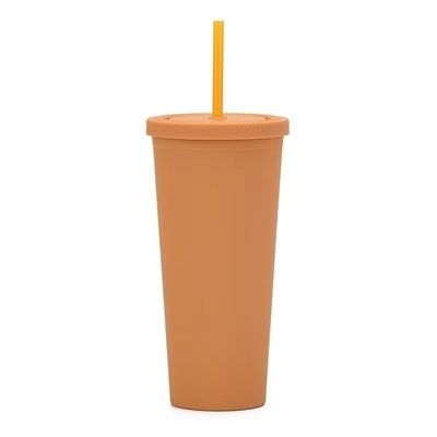 comprare 450 ml 650 ml 22 oz di plastica per viaggi con paglia e coperchio 6 colori vivaci riutilizzabile di plastica per il caffè Eco-friendly personalizzato accettabile fabbricazione online