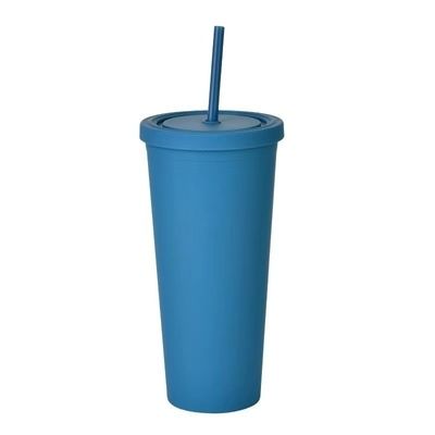 comprare RTS 24oz AS/PS Materiale Custom Stampato Tumblers di plastica riutilizzabile doppia parete Tazza di plastica con paglia Dolcetto colore non scivolo Ambientale fabbricazione online
