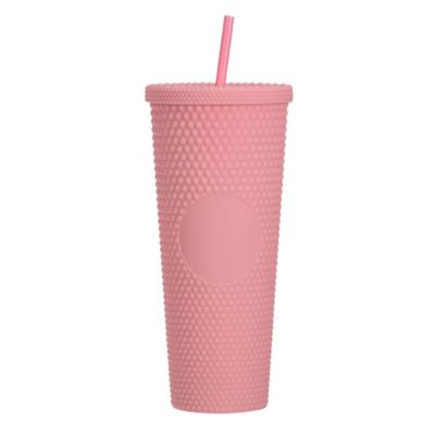 comprare 710ml Large Capacity Double-layer Plastic Straw Cup Factory Direct Supply Creative Portable Durian Prickly Diamond Style fabbricazione online