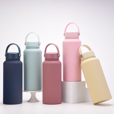 comprare New Stainless Steel Sports Water Bottle Large-capacity 1L American Wide-mouth Insulated Flask Portable Outdoor Customized Water Cup fabbricazione online