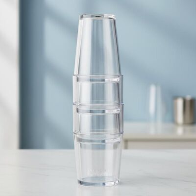 comprare Bottine di plastica trasparente, cilindro impilabile, duratura, riutilizzabile, ideale per eventi commerciali, ospitalità e ristorazione fabbricazione online