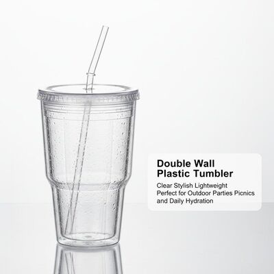 comprare Dispositivo a doppia parete di plastica trasparente elegante leggero Perfetto per feste all'aria aperta Picnic e idratazione quotidiana fabbricazione online