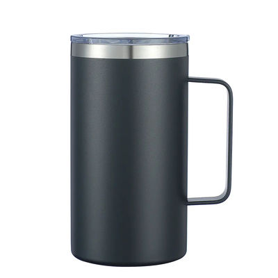 Tazza di caffè isolante in acciaio inossidabile da 12 oz con maniglia doppia parete Tazza di viaggio aspirapolvere Tazza con coperchio scorrevole