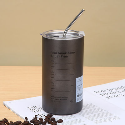 Tazza di caffè in acciaio inossidabile con coperchio e paglia, tazza di caffè per uomini, donne.