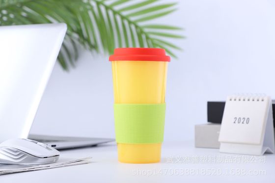 Tazza di caffè di plastica da 16 oz per viaggiare in campeggio, libera da BPA, leggera