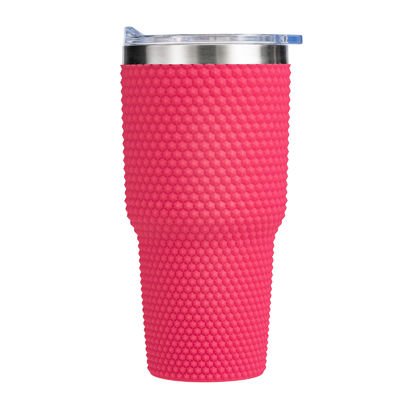 Stylish Tumblers in acciaio inossidabile: Opzioni multicolori con manica a trama di diamanti e coperchio in acciaio inossidabile, perfetti per la casa e l'ufficio