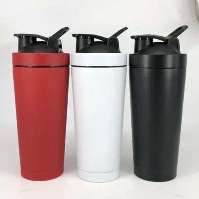 Bottiglia per frullare con filo di ferro per frullare con proteine per miscele di proteine in acciaio inossidabile grande bottiglia per frullare in metallo 25 oz 739 ml