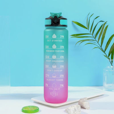 Moderno Colore Gradiente Frosto Bottiglia d'acqua sportiva di plastica 750ml Bottiglie d'acqua per ciclismo personalizzate Tieni idratato Leggere e durevole