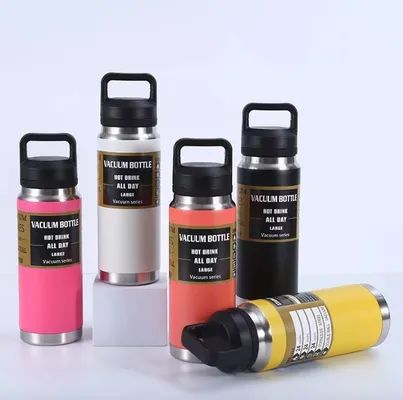 600/800/1100ML Sport all'aperto Acciaio inossidabile Bottiglia d'acqua da trekking Leggera Bottiglia d'acqua in acciaio inossidabile a doppia parete Disegno Easy Chug