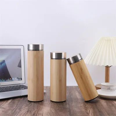 Termo Premium in Bambù con infusore di tè per il tè all'aria libera 12 oz - Set regalo di tè - Bottiglia d'acqua isolata/Tumbler di caffè ghiacciato - Regali unici per donne, regali